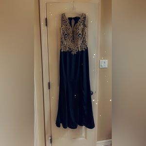 Black and Gold Evening Gown